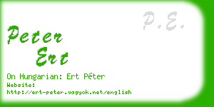 peter ert business card
